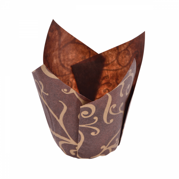 Tulip Cup Brown Gilt Pattern